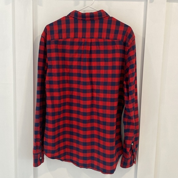 AMERICAN EAGLE red and blue plaid button down - Picture 9 of 10